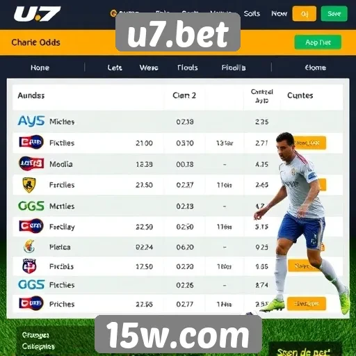 Comparativo de odds no site u7.bet